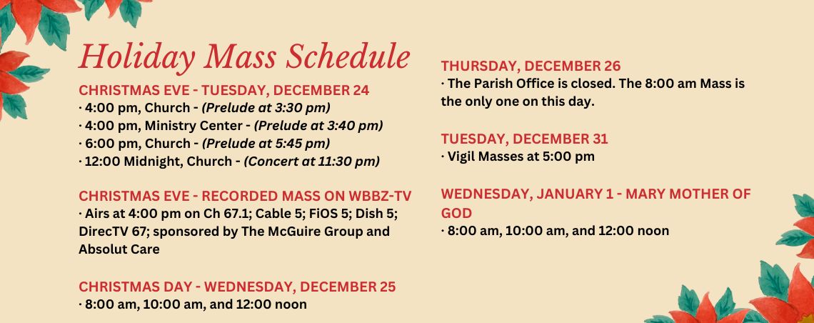 Christmas Mass Schedule